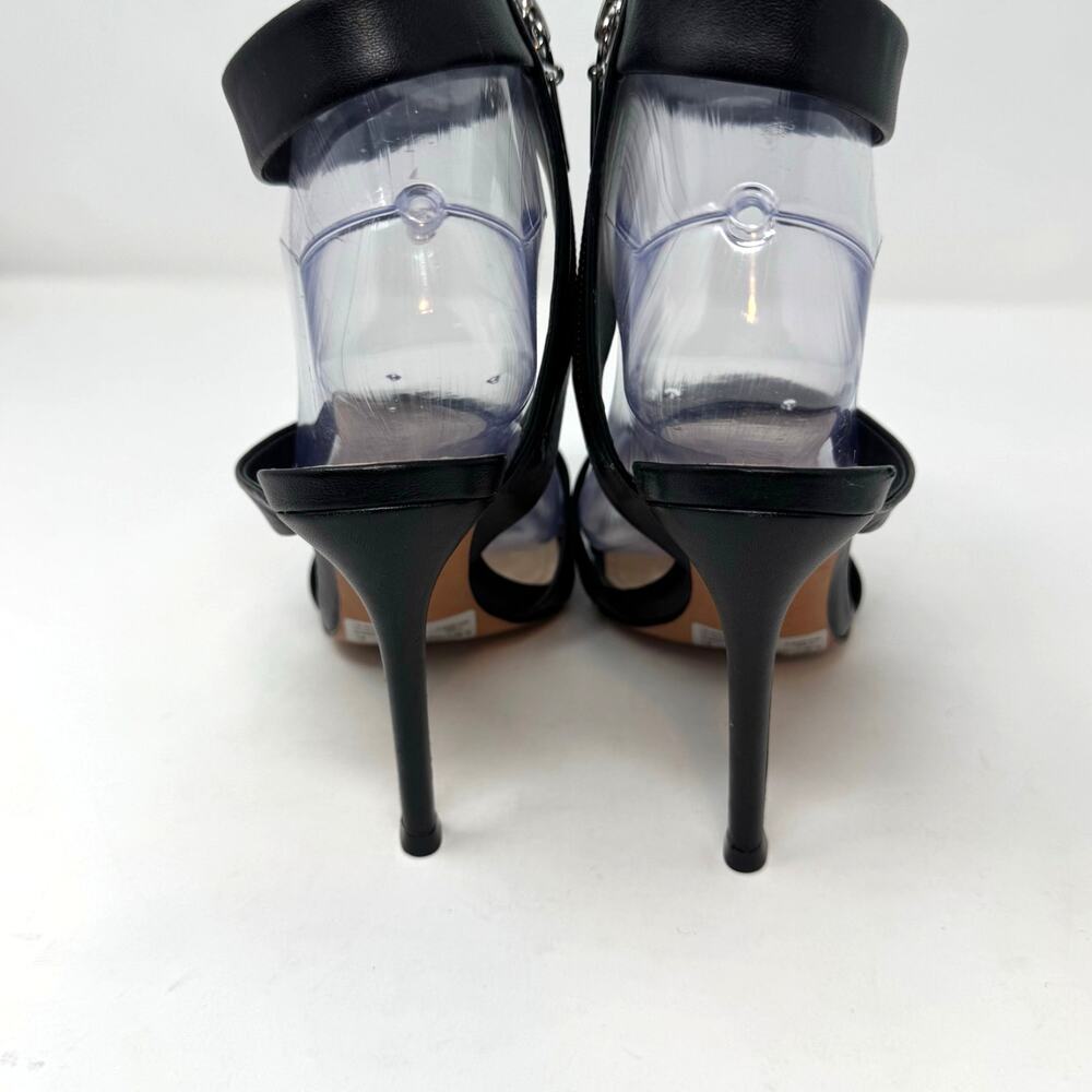 SCHUTZ Lauanne Heels Shoes 7 Black Leather Ankle Strap Brazil Dark Romantic Goth - Picture 7 of 12